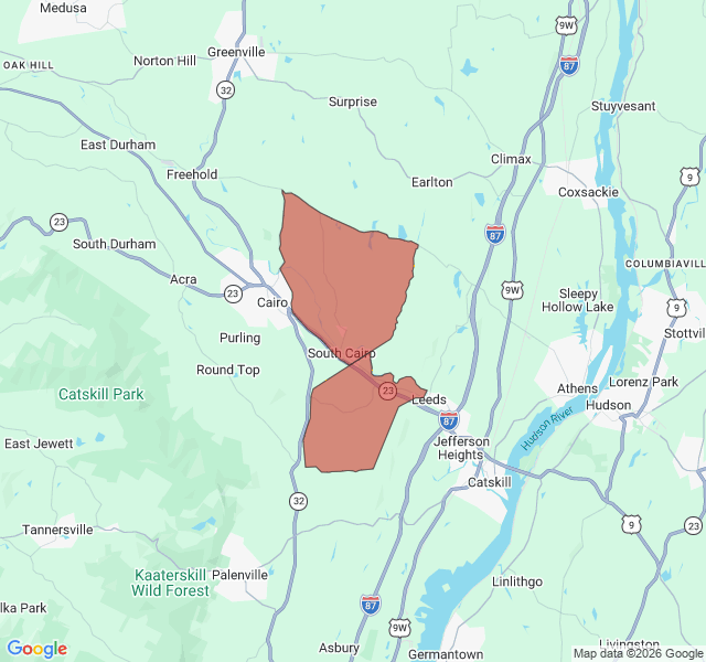 Map of septic coverage in South Cairo, NY