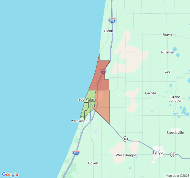 Map of septic coverage in South Haven, MI
