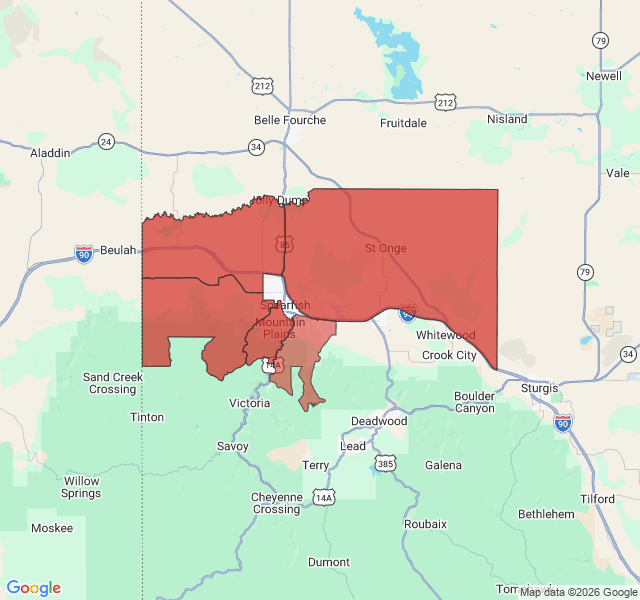 Map of septic coverage in Spearfish, SD