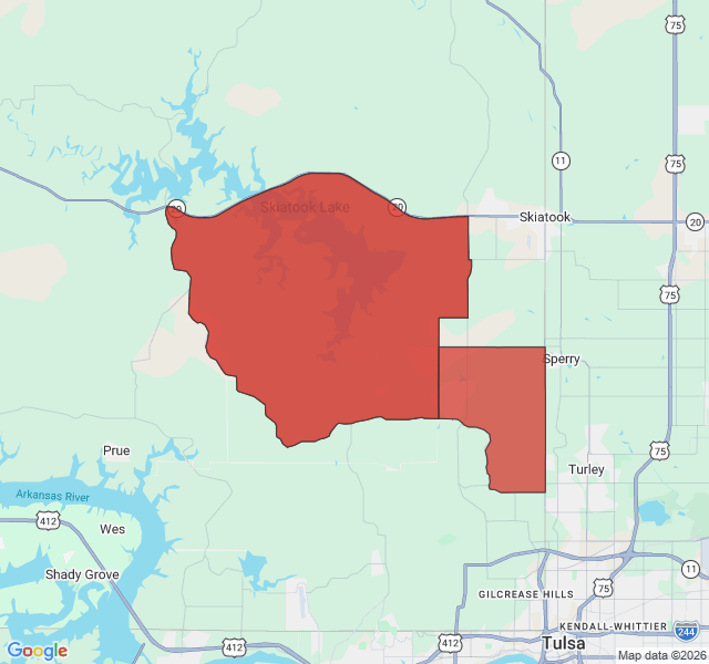 Map of septic coverage in Sperry, OK