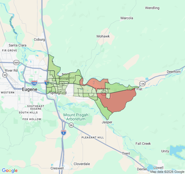 Map of septic coverage in Springfield, OR
