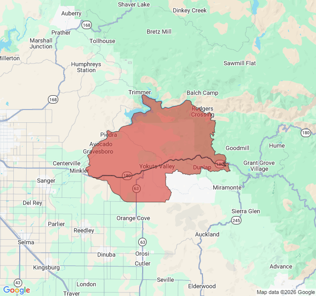Map of septic coverage in Squaw Valley, CA