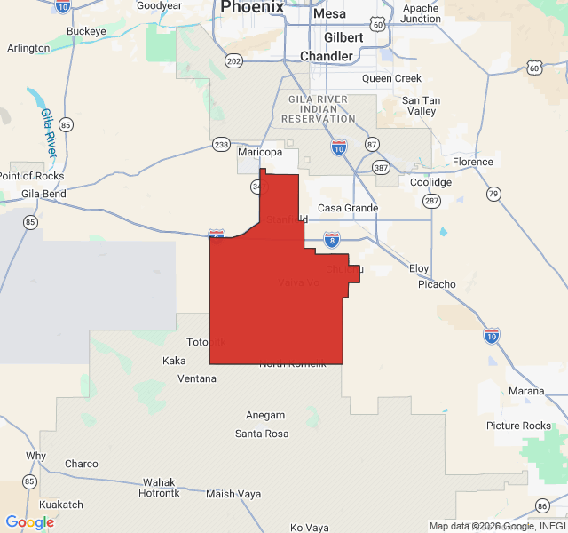 Map of septic coverage in Stanfield, AZ