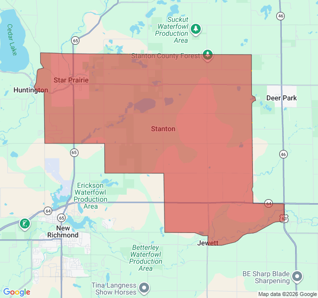 Map of septic coverage in Star Prairie, WI