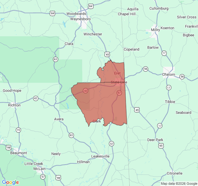Map of septic coverage in State Line, MS