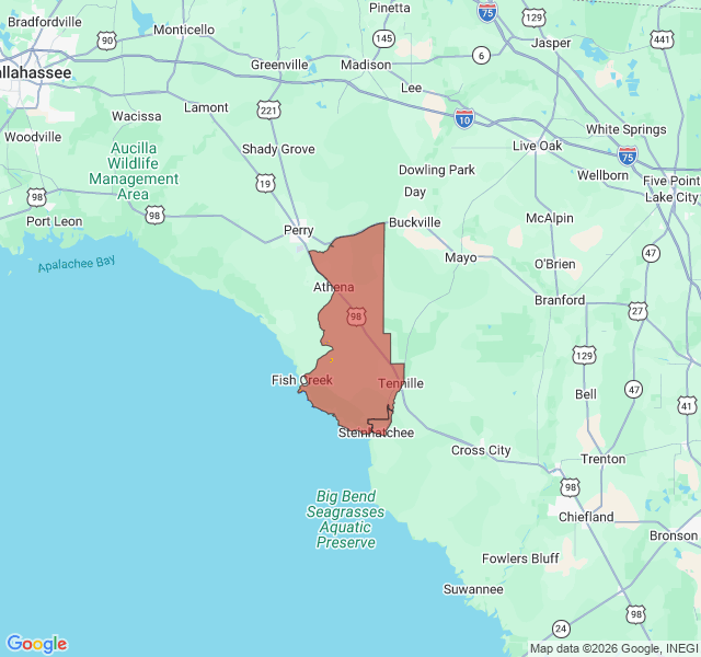 Map of septic coverage in Steinhatchee, FL