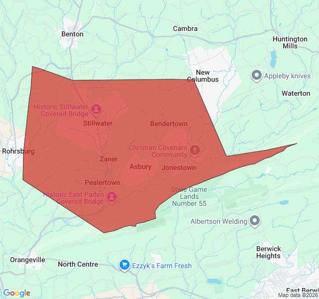 Map of septic coverage in Stillwater, PA