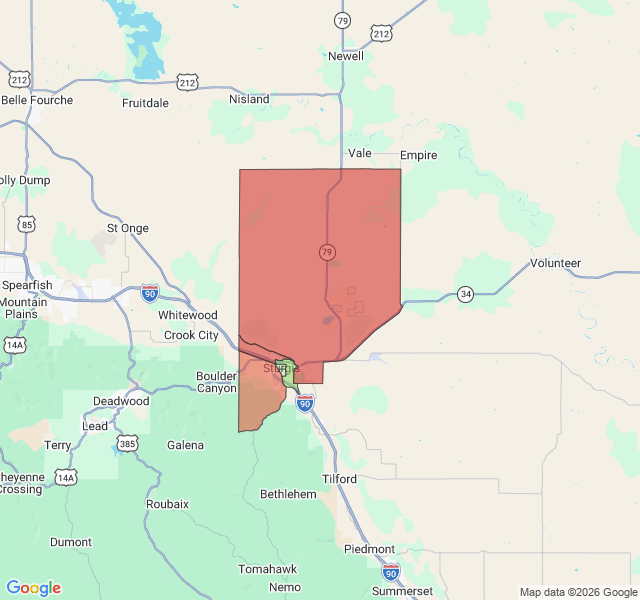 Map of septic coverage in Sturgis, SD