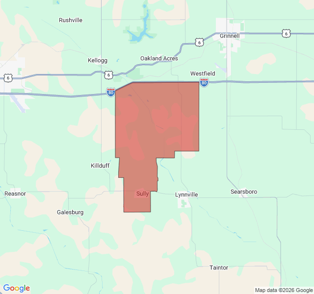 Map of septic coverage in Sully, IA