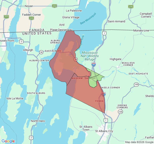 Map of septic coverage in Swanton, VT