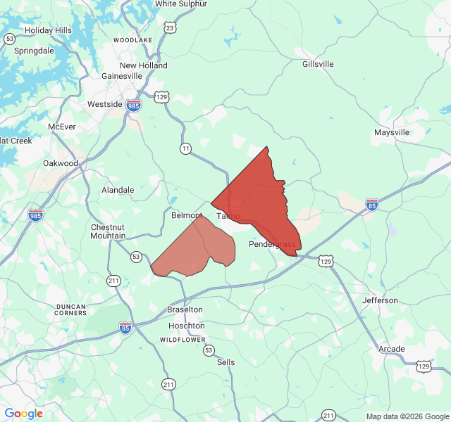 Map of septic coverage in Talmo, GA