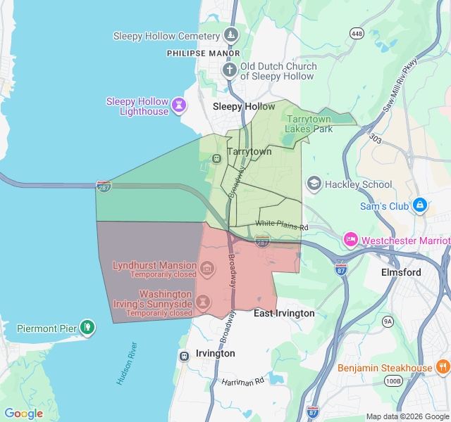 Map of septic coverage in Tarrytown, NY