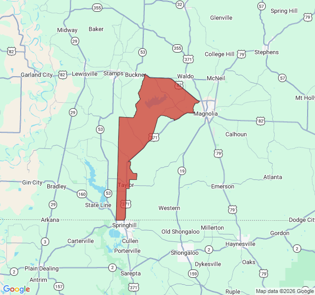 Map of septic coverage in Taylor, AR