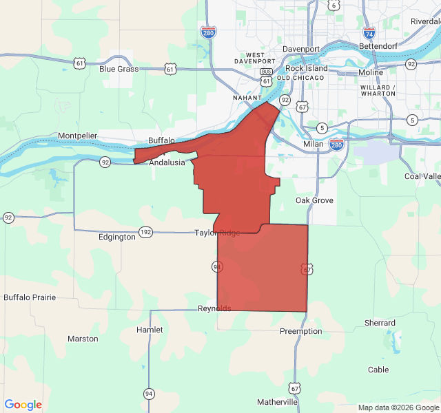 Map of septic coverage in Taylor Ridge, IL