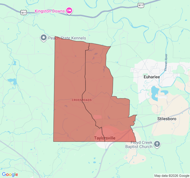 Map of septic coverage in Taylorsville, GA
