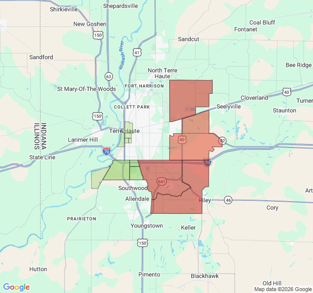 Map of septic coverage in Terre Haute, IN