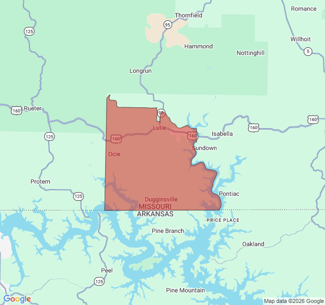 Map of septic coverage in Theodosia, MO