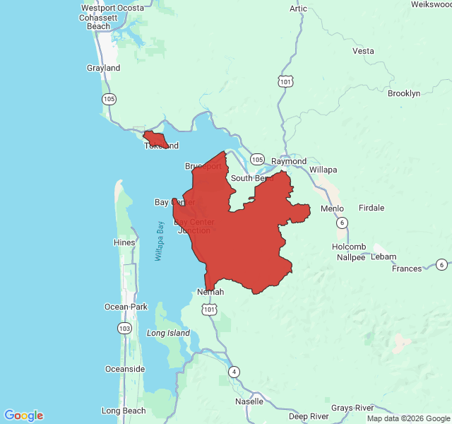 Map of septic coverage in Tokeland, WA