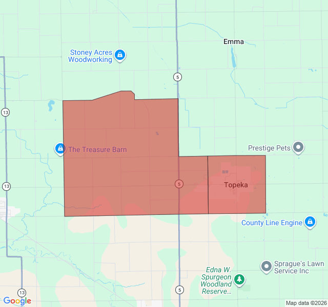 Map of septic coverage in Topeka, IN