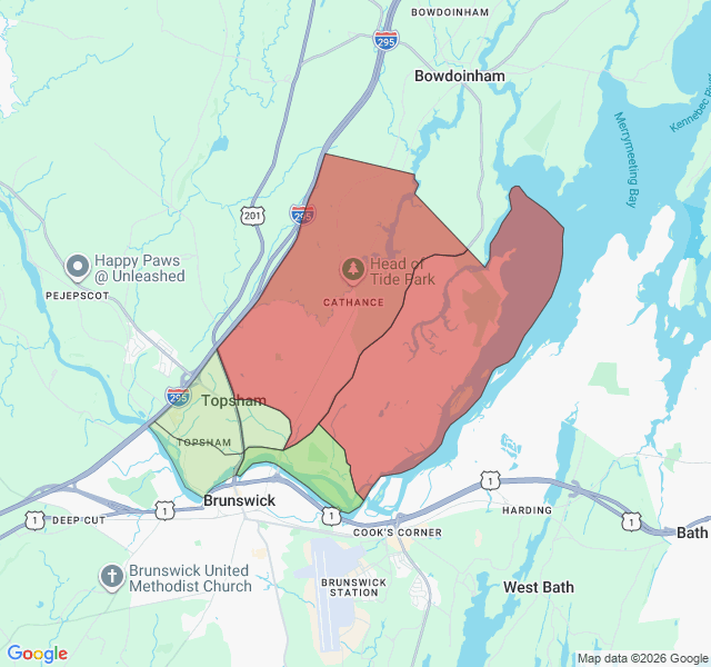 Map of septic coverage in Topsham, ME