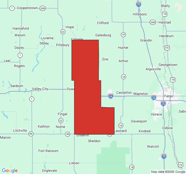 Map of septic coverage in Tower City, ND