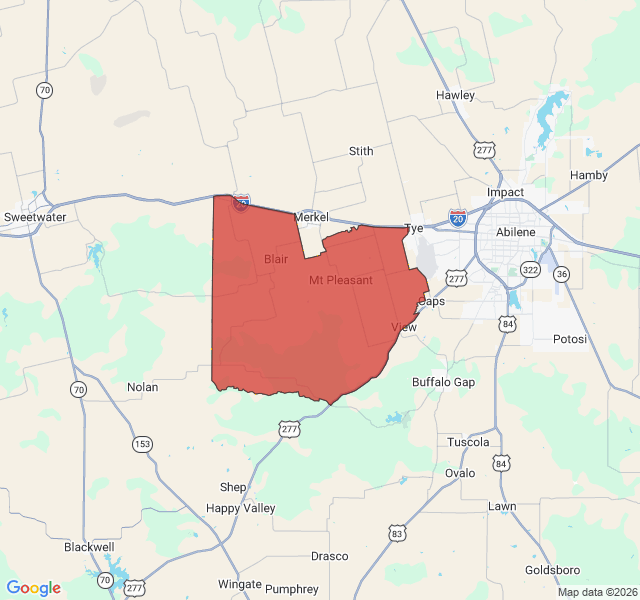 Map of septic coverage in Trent, TX
