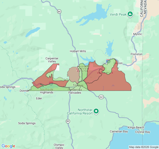 Map of septic coverage in Truckee, CA