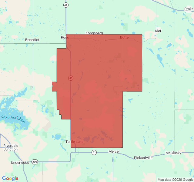 Map of septic coverage in Turtle Lake, ND