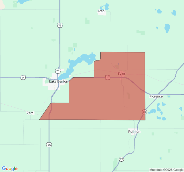 Map of septic coverage in Tyler, MN