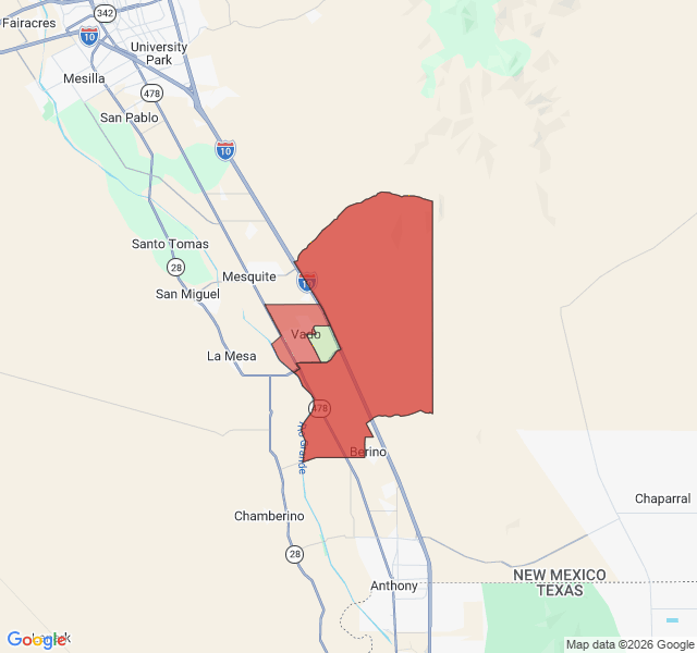 Map of septic coverage in Vado, NM