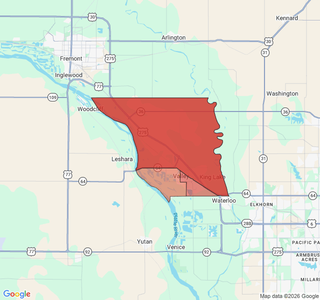 Map of septic coverage in Valley, NE