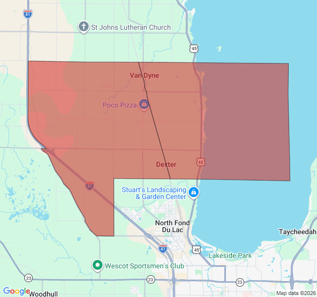 Map of septic coverage in Van Dyne, WI