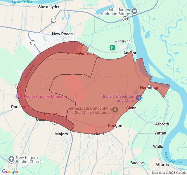 Map of septic coverage in Ventress, LA