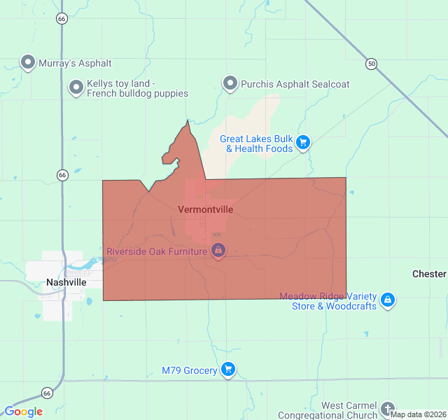 Map of septic coverage in Vermontville, MI