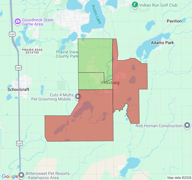 Map of septic coverage in Vicksburg, MI