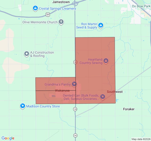 Map of septic coverage in Wakarusa, IN