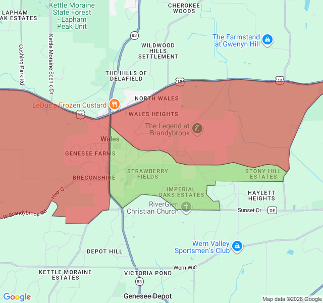 Map of septic coverage in Wales, WI