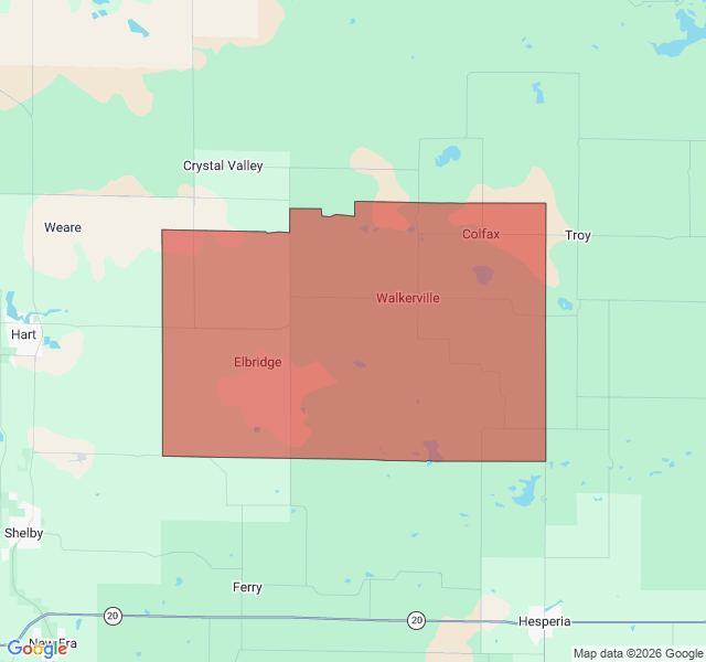 Map of septic coverage in Walkerville, MI