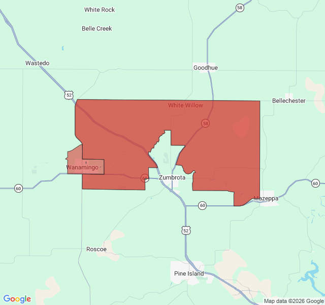 Map of septic coverage in Wanamingo, MN