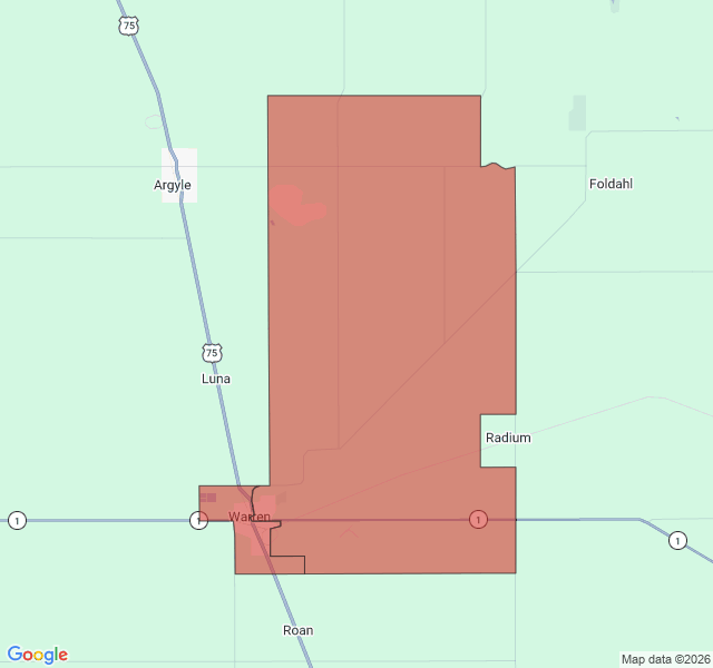 Map of septic coverage in Warren, MN