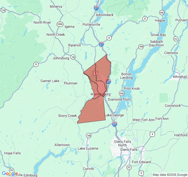 Map of septic coverage in Warrensburg, NY