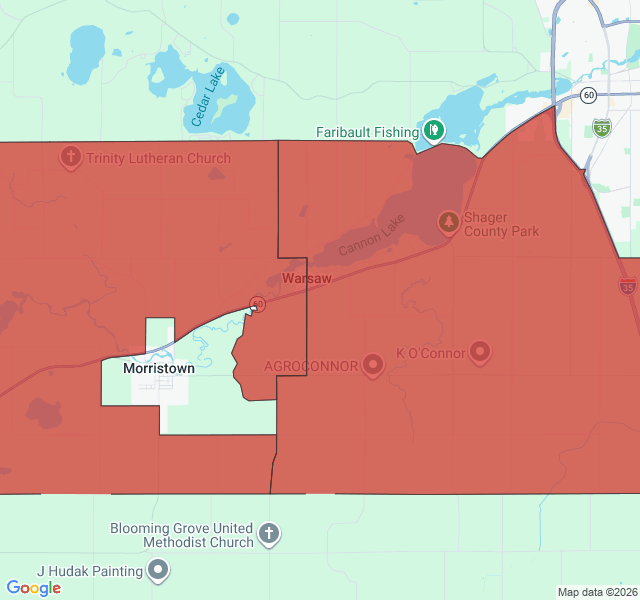 Map of septic coverage in Warsaw, MN