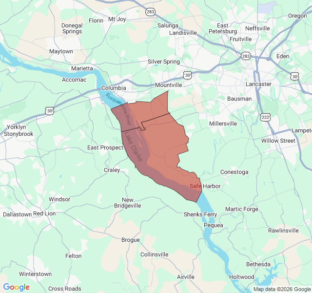 Map of septic coverage in Washington Boro, PA