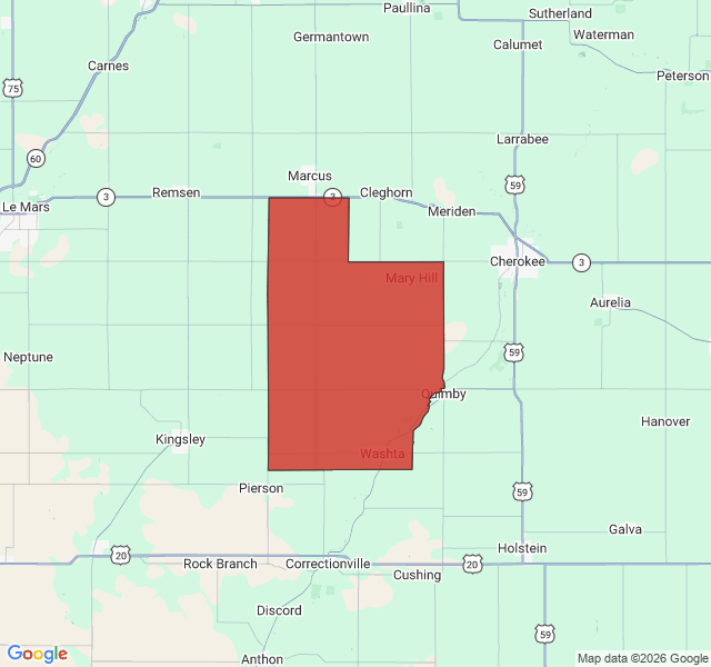 Map of septic coverage in Washta, IA