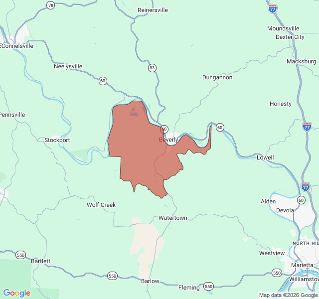 Map of septic coverage in Waterford, OH