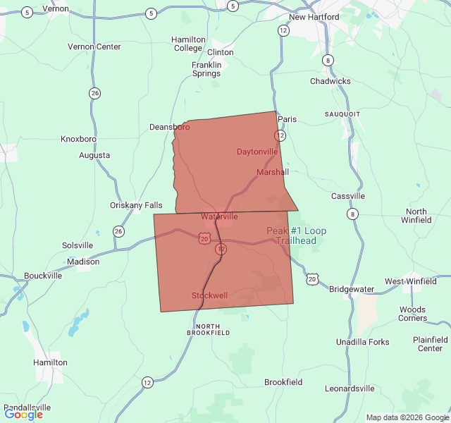 Map of septic coverage in Waterville, NY