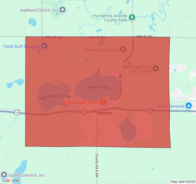 Map of septic coverage in Waverly, MN