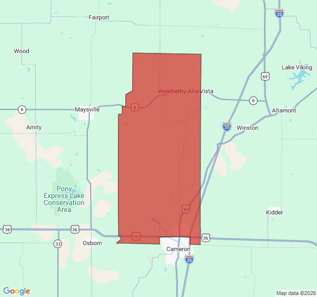 Map of septic coverage in Weatherby, MO
