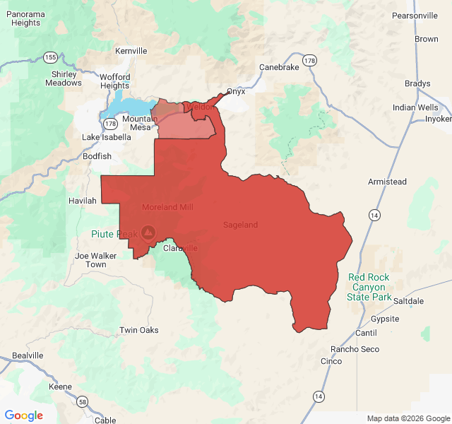 Map of septic coverage in Weldon, CA