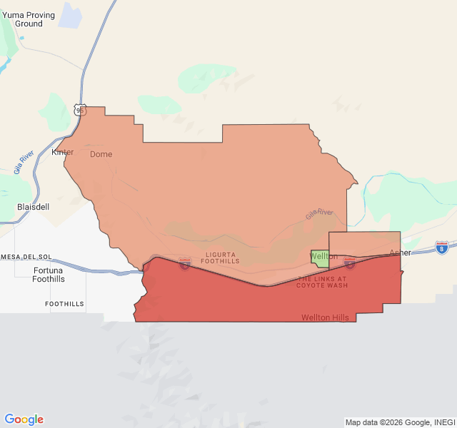 Map of septic coverage in Wellton, AZ